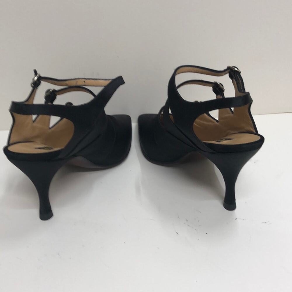 Ombeline Made in Italy Black Satin High Heel - Picture 3 of 4